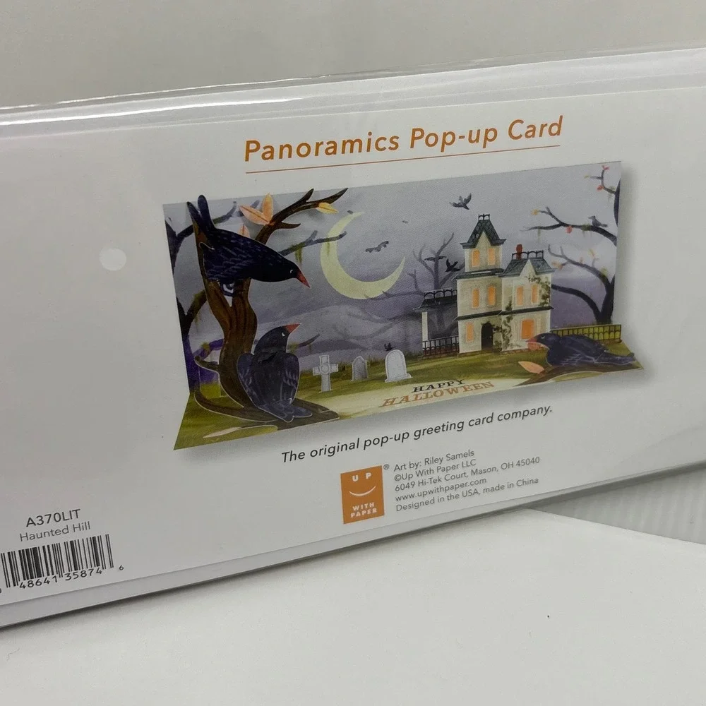 Up With Paper Haunted Hill Panoramics Pop-Up‎ Halloween Greeting Card Crows